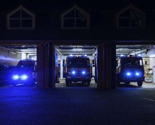 Feuerwehrgerätehaus Stuthagen 19 Molfsee bei Nacht